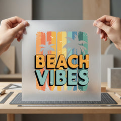 Beach Vibes Retro Palm Vintage Retro Ready to Press DTF Transfer for Dtf