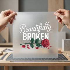 Beautifully Broken Rose Romantic Nature & Wildlife Collection Resilience Collection Ready to Press DTF Transfer for Dtf
