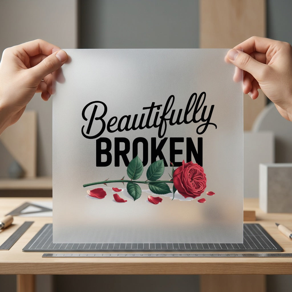 Beautifully Broken Rose Romantic Nature & Wildlife Collection Resilience Collection Ready to Press DTF Transfer for Dtf
