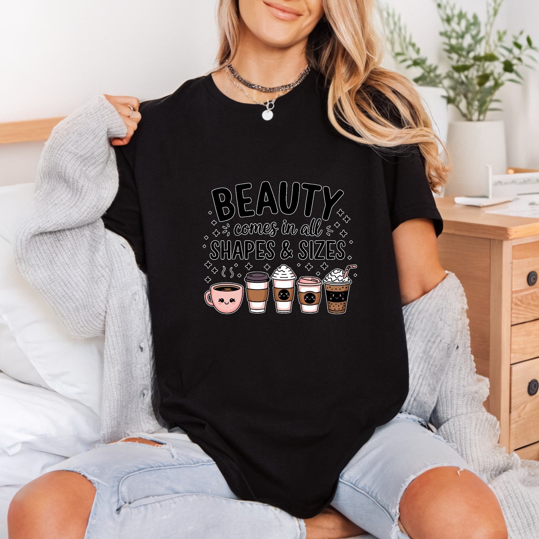 Beauty Comes All Shapes Coffee Culture Collection Food & Drink Culture Collection Ready to Press DTF Transfer for Dtf