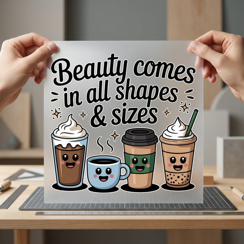 Beauty Comes All Shapes Food & Drink Culture Collection Positive Vibes Collection Ready to Press DTF Transfer for Dtf