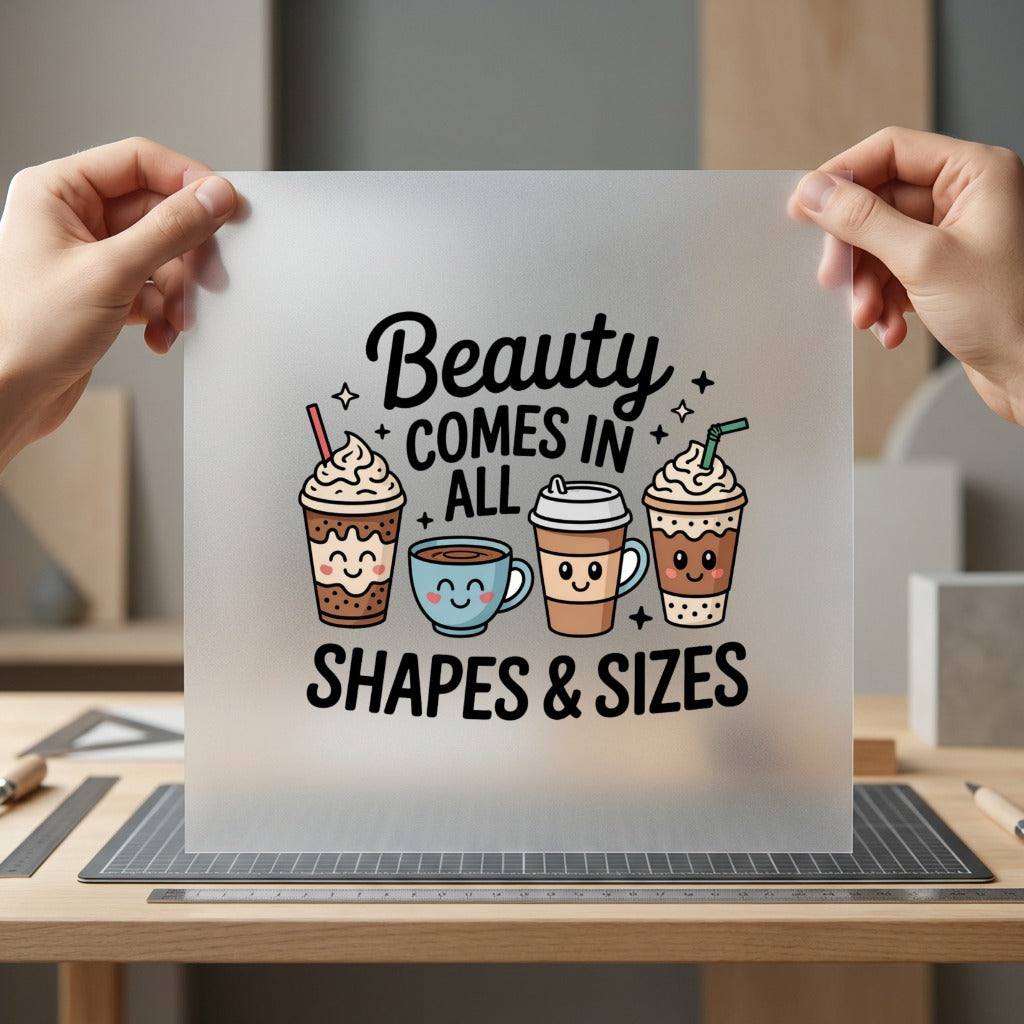 Beauty Comes All Shapes Foodie Quotes Collection Food & Drink Culture Collection Ready to Press DTF Transfer for Dtf