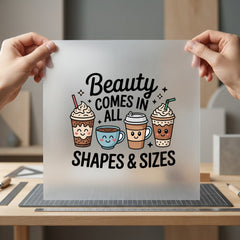 Beauty Comes All Shapes Foodie Quotes Collection Food & Drink Culture Collection Ready to Press DTF Transfer for Dtf