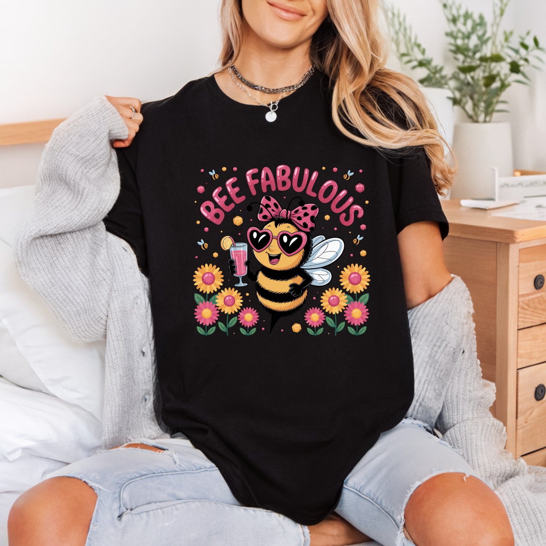 Bee Fabulous Summer Diy Summer Ready to Press DTF Transfer for Dtf