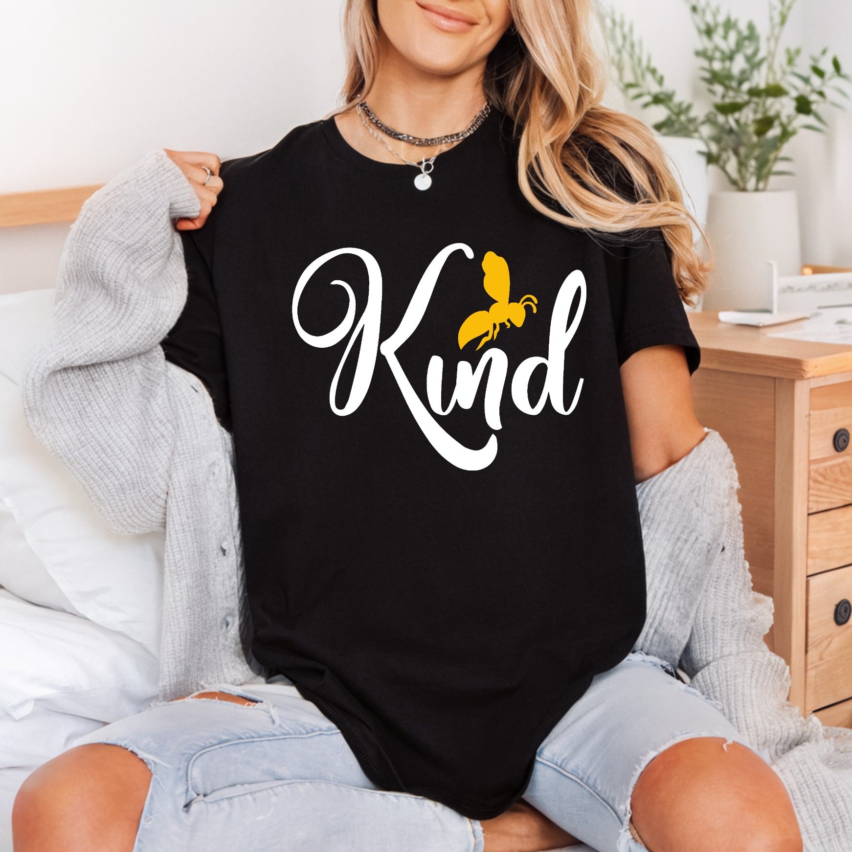 Bee Kind Script Lettering Teacher Ready to Press DTF Transfer for Dtf