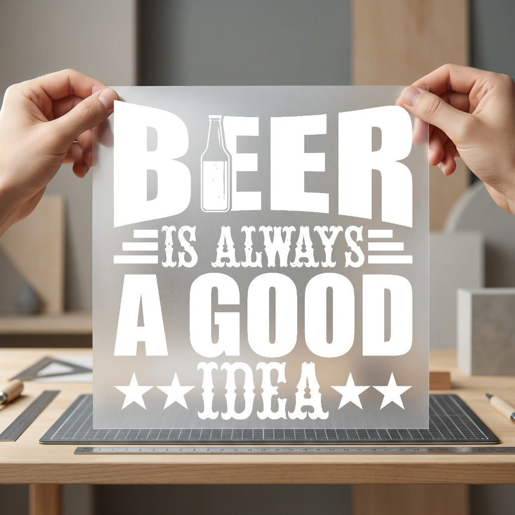 Beer Always Good Idea Funny Ready to Press DTF Transfer for Dtf