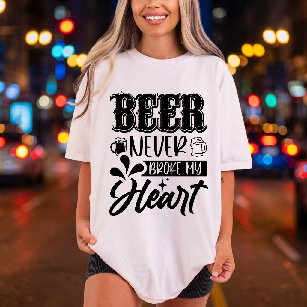 Beer Never Broke Heart Funny Vintage Ready to Press DTF Transfer for Dtf