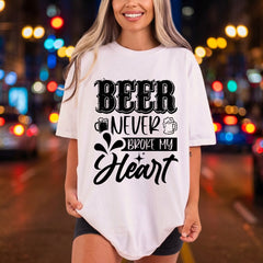 Beer Never Broke Heart Funny Vintage Ready to Press DTF Transfer for Dtf