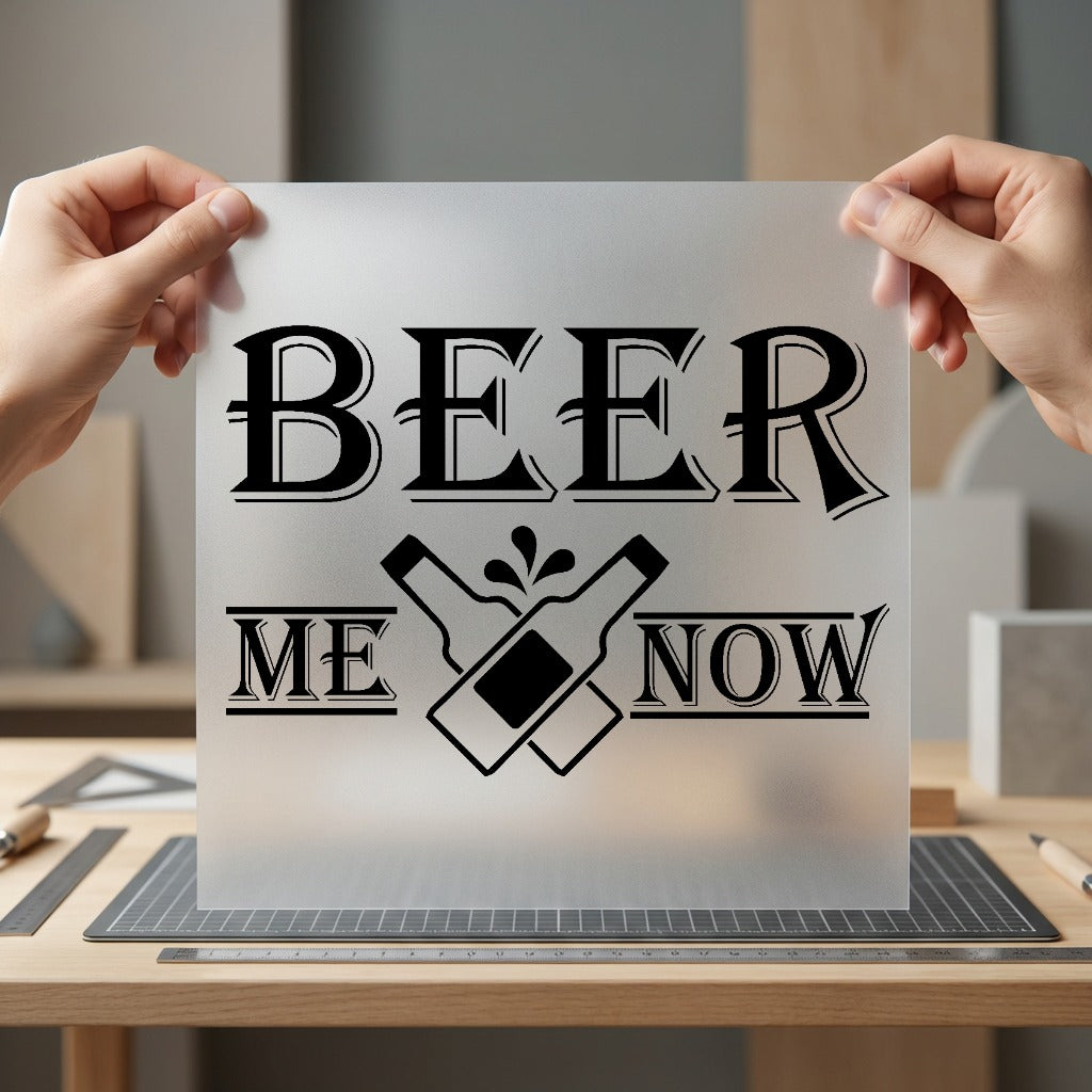 Beer Now Fun Quote Funny Ready to Press DTF Transfer for Dtf