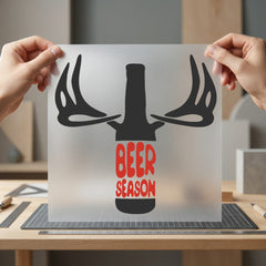 Beer Season Antlers Rustic Funny Sarcastic Ready to Press DTF Transfer for Dtf