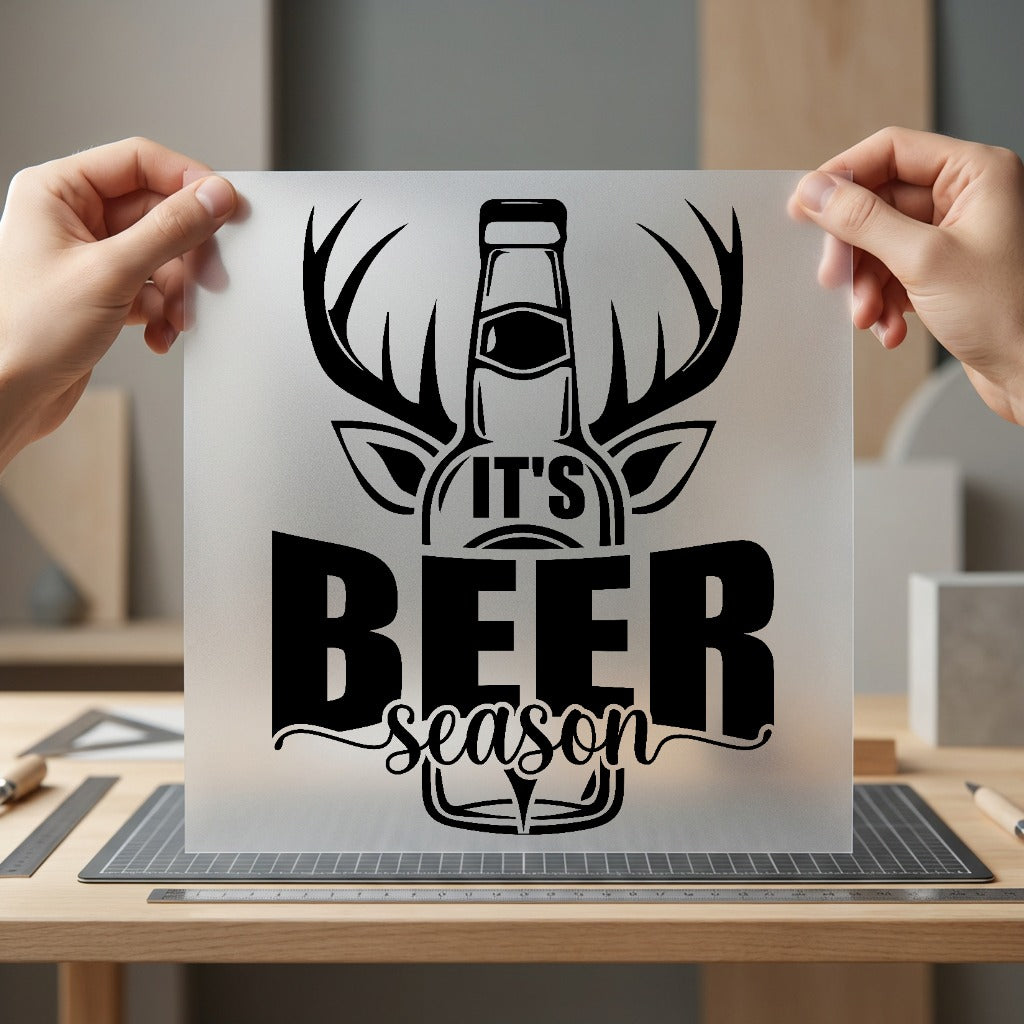 Beer Season Deer Bottle Hunting Ready to Press DTF Transfer for Dtf