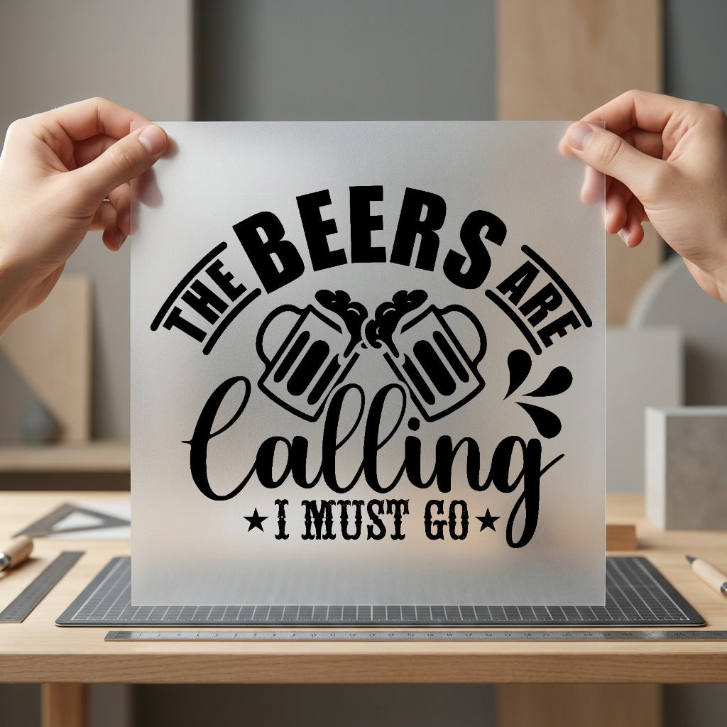 Beers Calling Funny Quote Vintage Retro Ready to Press DTF Transfer for Dtf