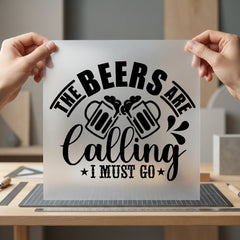 Beers Calling Funny Quote Vintage Retro Ready to Press DTF Transfer for Dtf