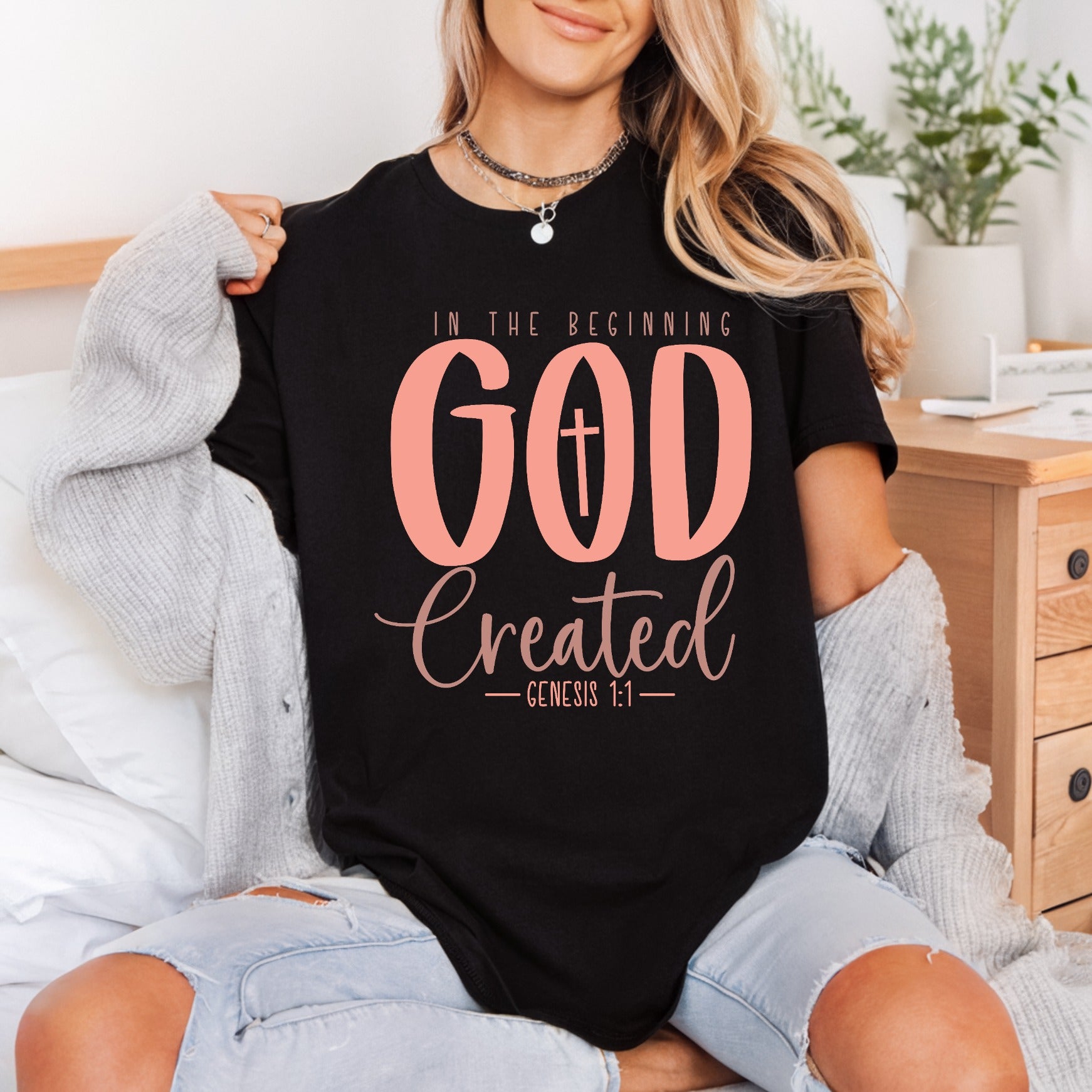 Beginning God Created Christian Christian Faith Ready to Press DTF Transfer for Dtf