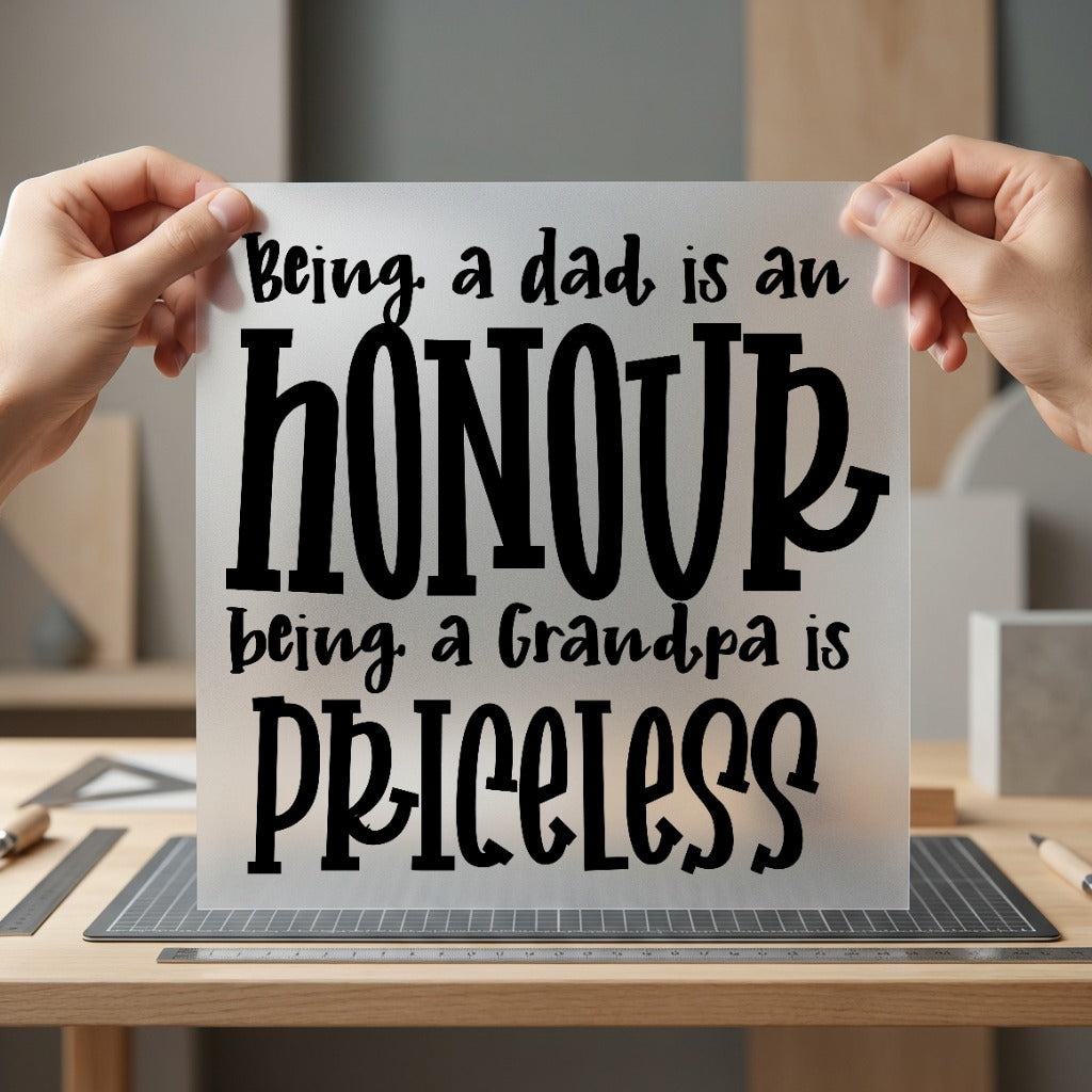 Being Dad Honour Grandpa Grandpa Ready to Press DTF Transfer for Dtf