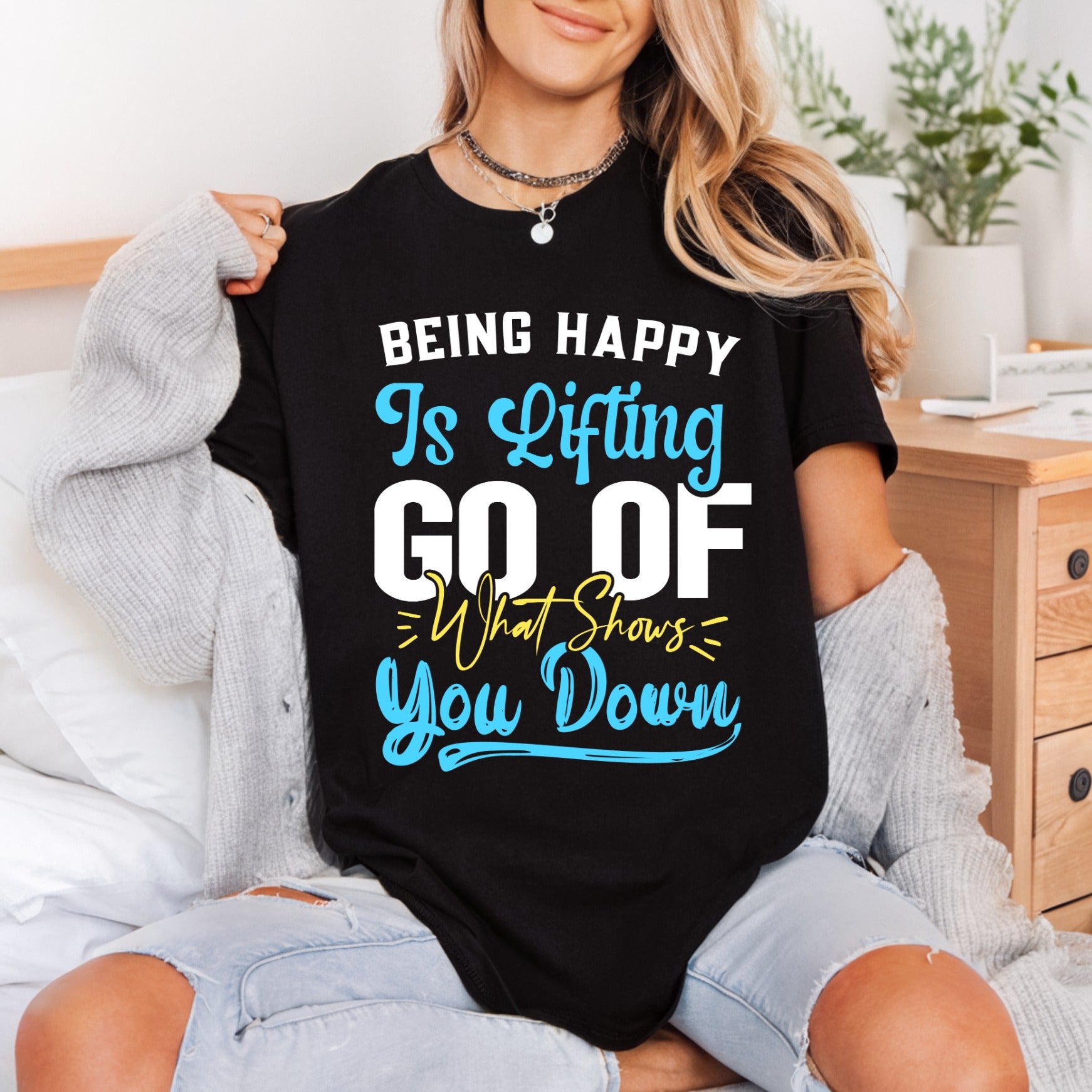 Being Happy Lifting Motivational Aesthetic Ready to Press DTF Transfer for Dtf