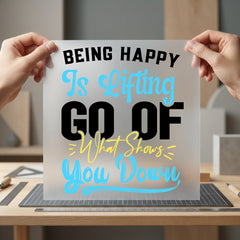Being Happy Lifting Motivational Aesthetic Ready to Press DTF Transfer for Dtf