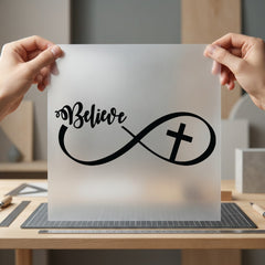 Believe Infinity Cross Faith Christian Faith Ready to Press DTF Transfer for Dtf
