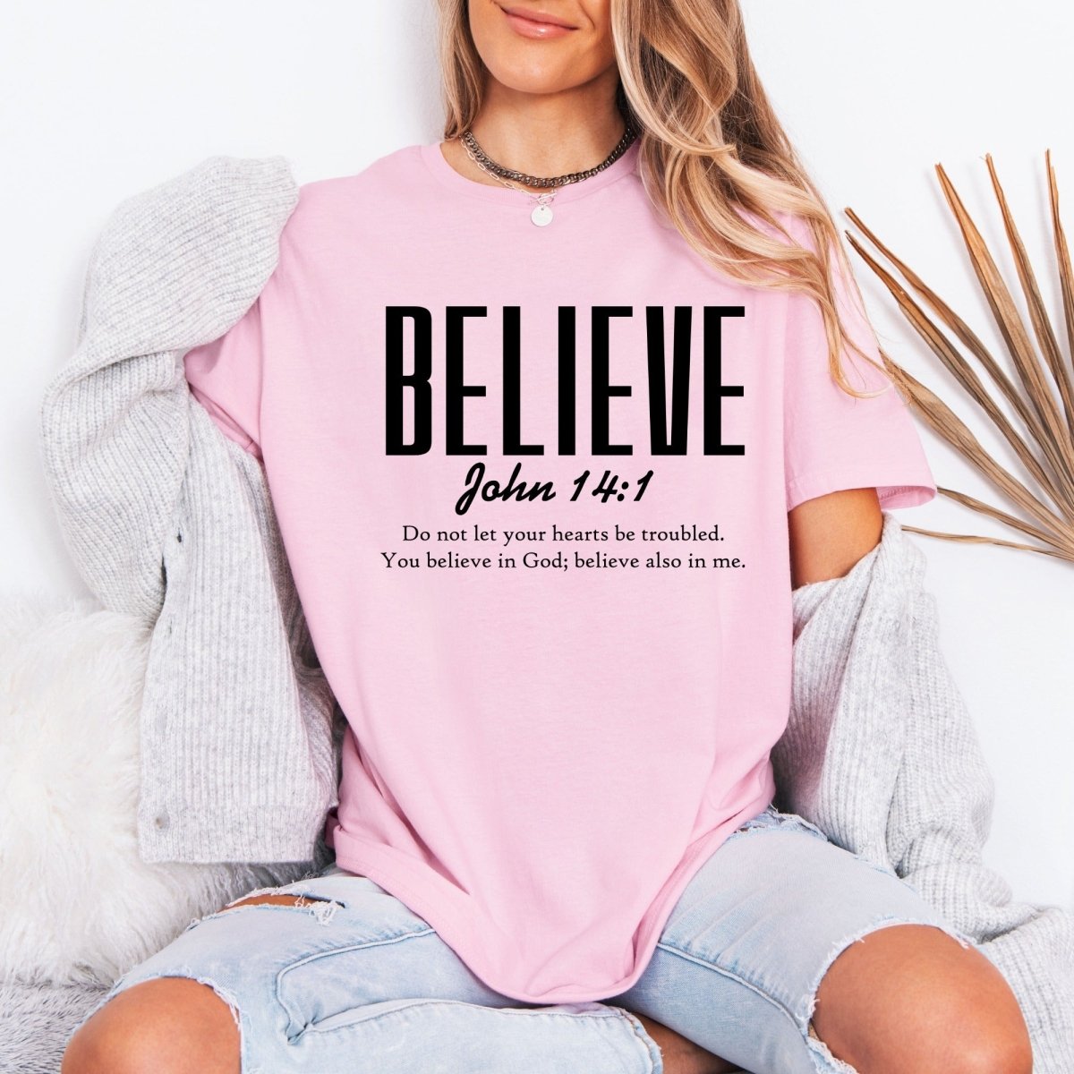 Believe John 14:1 | Faith & Scripture Tee - Luckets.com