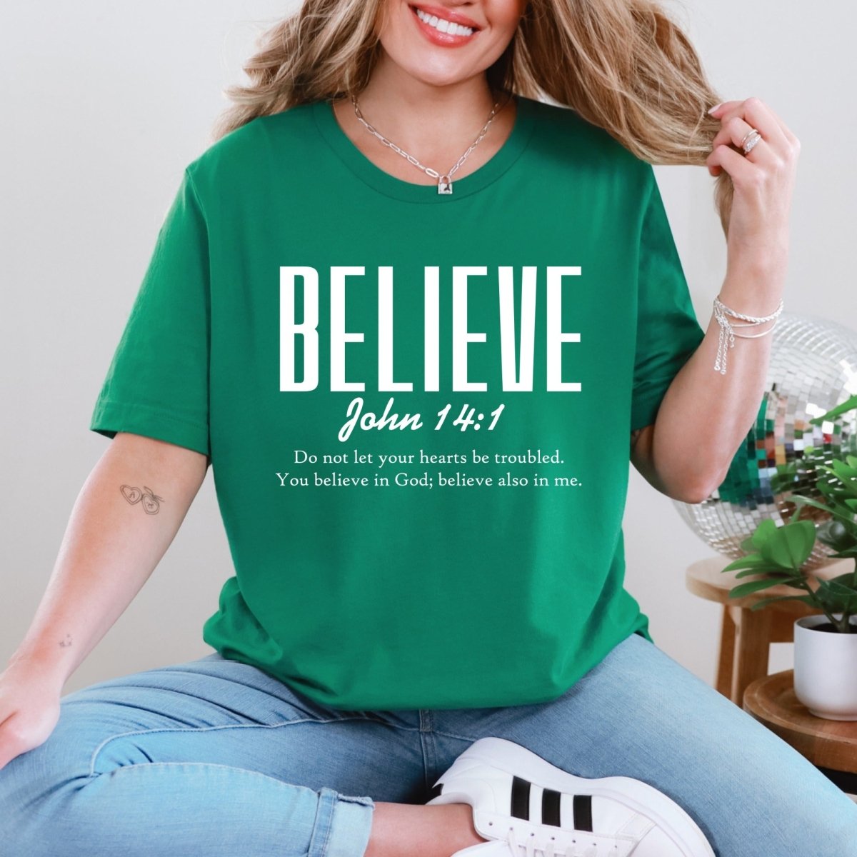 Believe John 14:1 | Faith & Scripture Tee - Luckets.com