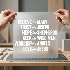 Believe Like Mary Christian Christian Faith Ready to Press DTF Transfer for Dtf