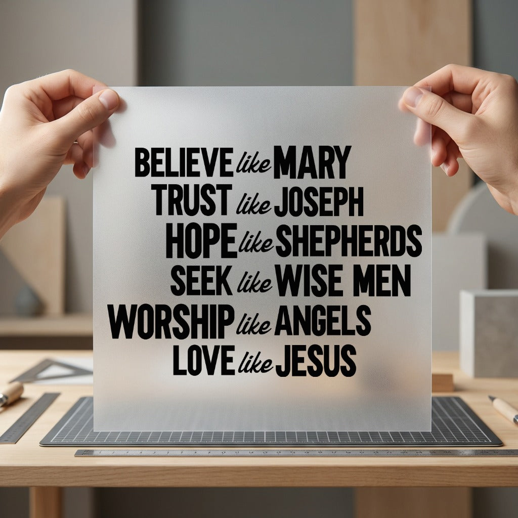Believe Like Mary Christian Christian Faith Ready to Press DTF Transfer for Dtf
