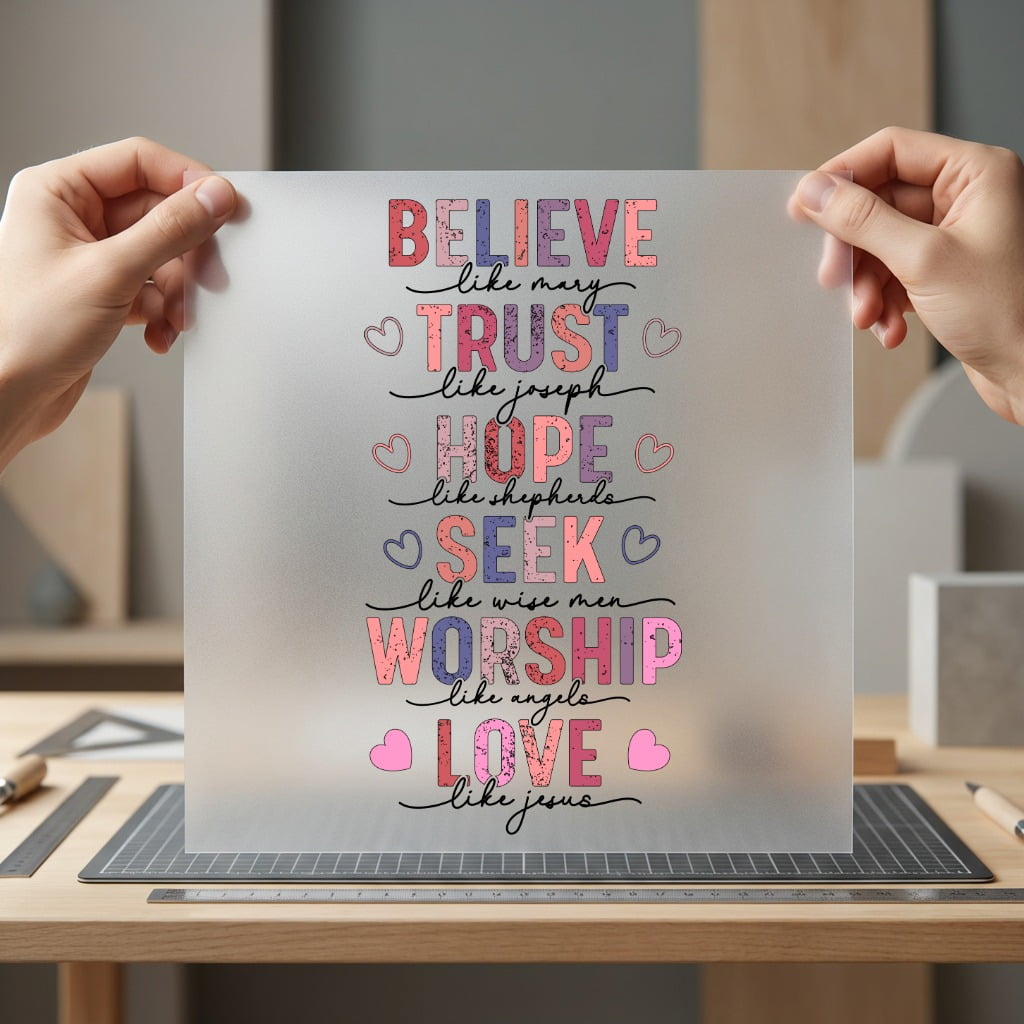 Believe Trust Hope Seek Christian Faith Ready to Press DTF Transfer for Dtf