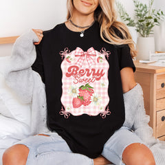 Berry Sweet Gingham Retro Cute Food Characters Collection Cute & Kawaii Collection Ready to Press DTF Transfer for Dtf