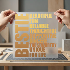 Bestie Definition Gold Gradient Funny Sarcastic Ready to Press DTF Transfer for Dtf