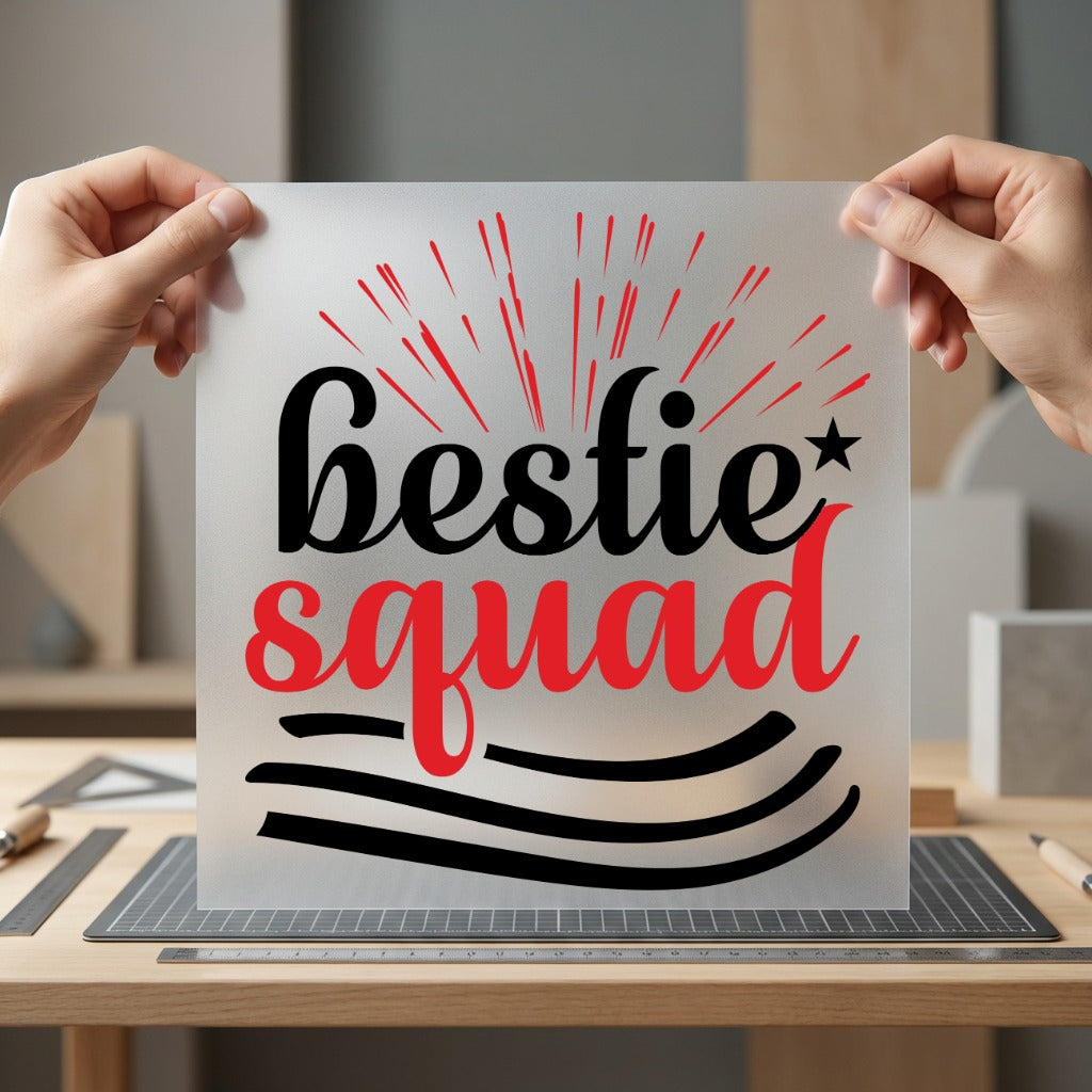 Bestie Squad Friends Diy Positive Vibes Collection Good Vibes Collection Ready to Press DTF Transfer for Dtf