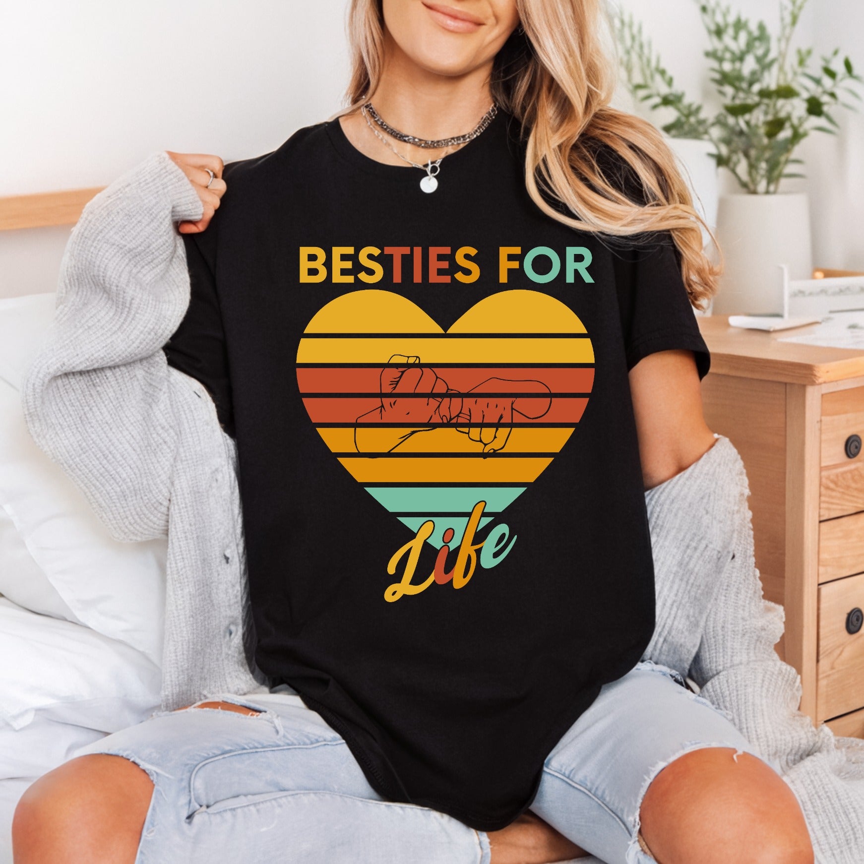Besties Life Heart Diy Funny Sarcastic Ready to Press DTF Transfer for Dtf