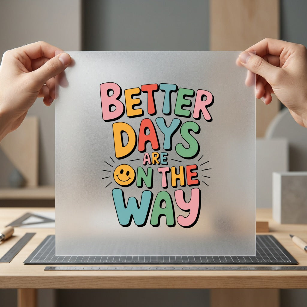 Better Days Way Smiley Retro Ready to Press DTF Transfer for Dtf