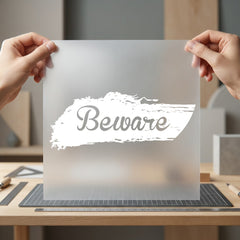 Beware Grunge Script Brush Halloween Ready to Press DTF Transfer for Dtf
