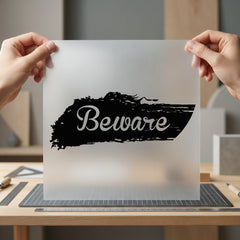 Beware Grunge Script Brush Halloween Ready to Press DTF Transfer for Dtf