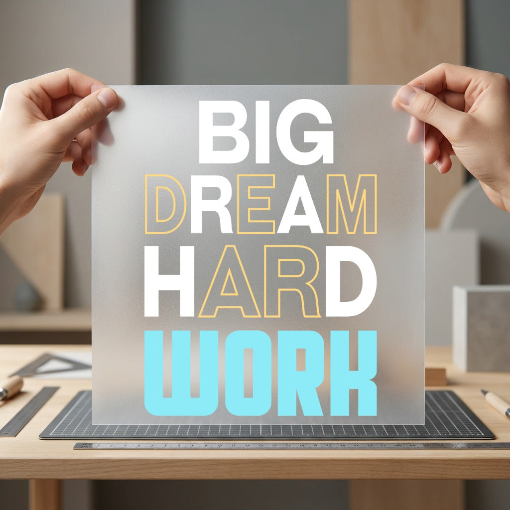 Big Dream Hard Work Positive Vibes Collection Hustle & Ambition Collection Ready to Press DTF Transfer for Dtf