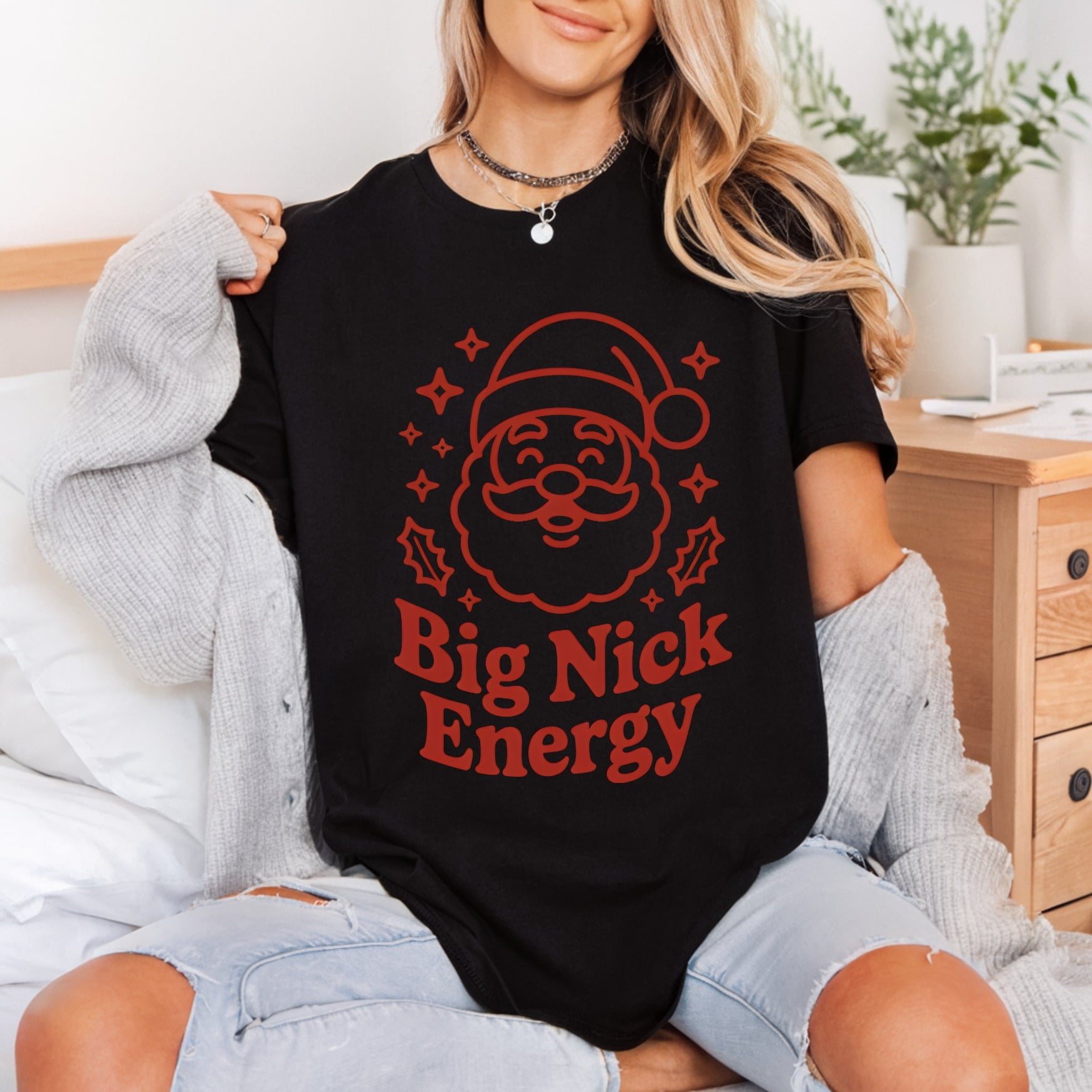 Big Nick Energy Santa Christmas Retro Ready to Press DTF Transfer for Dtf