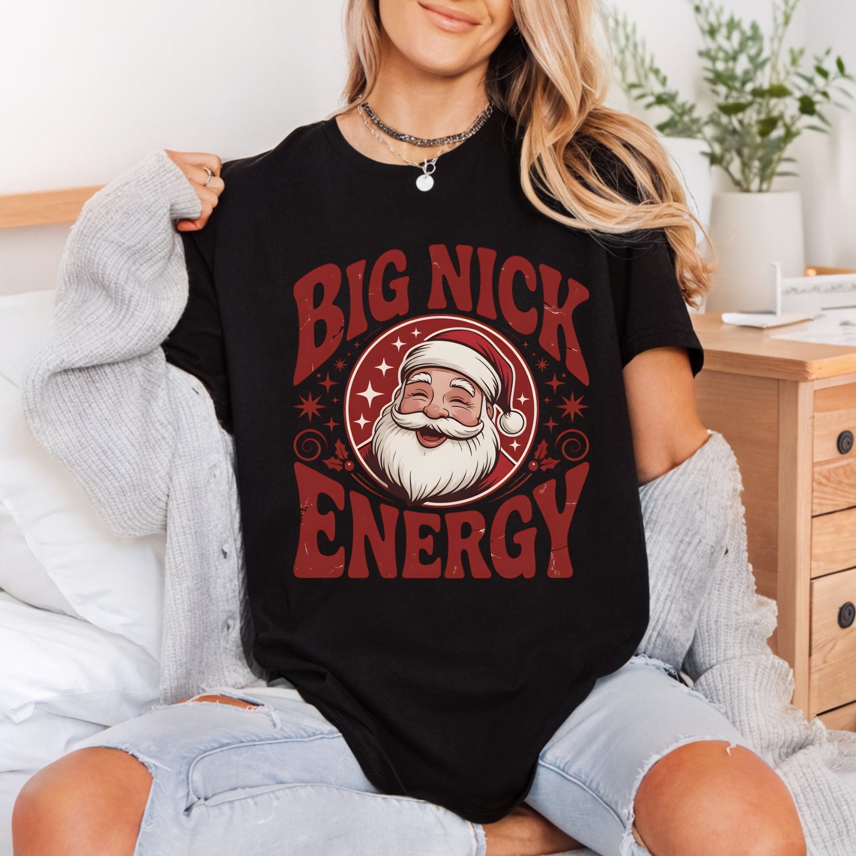 Big Nick Energy Santa Christmas Vintage Ready to Press DTF Transfer for Dtf