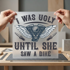 Biker Engine Wings Retro Dad Funny Ready to Press DTF Transfer for Dtf