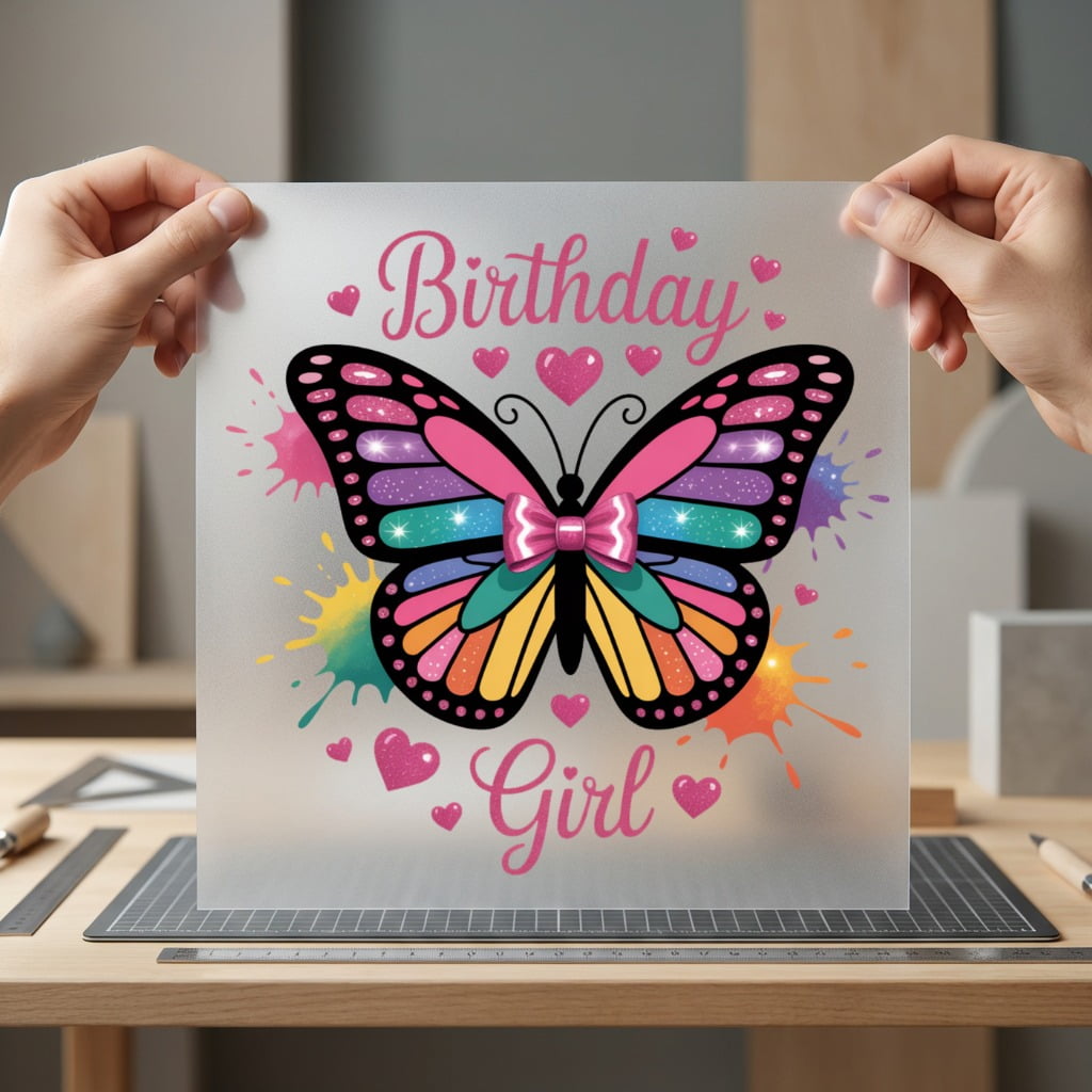 Birthday Girl Butterfly Vibrant Aesthetic Butterfly Ready to Press DTF Transfer for Dtf