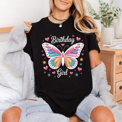 Birthday Girl Colorful Butterfly Butterfly Ready to Press DTF Transfer for Dtf