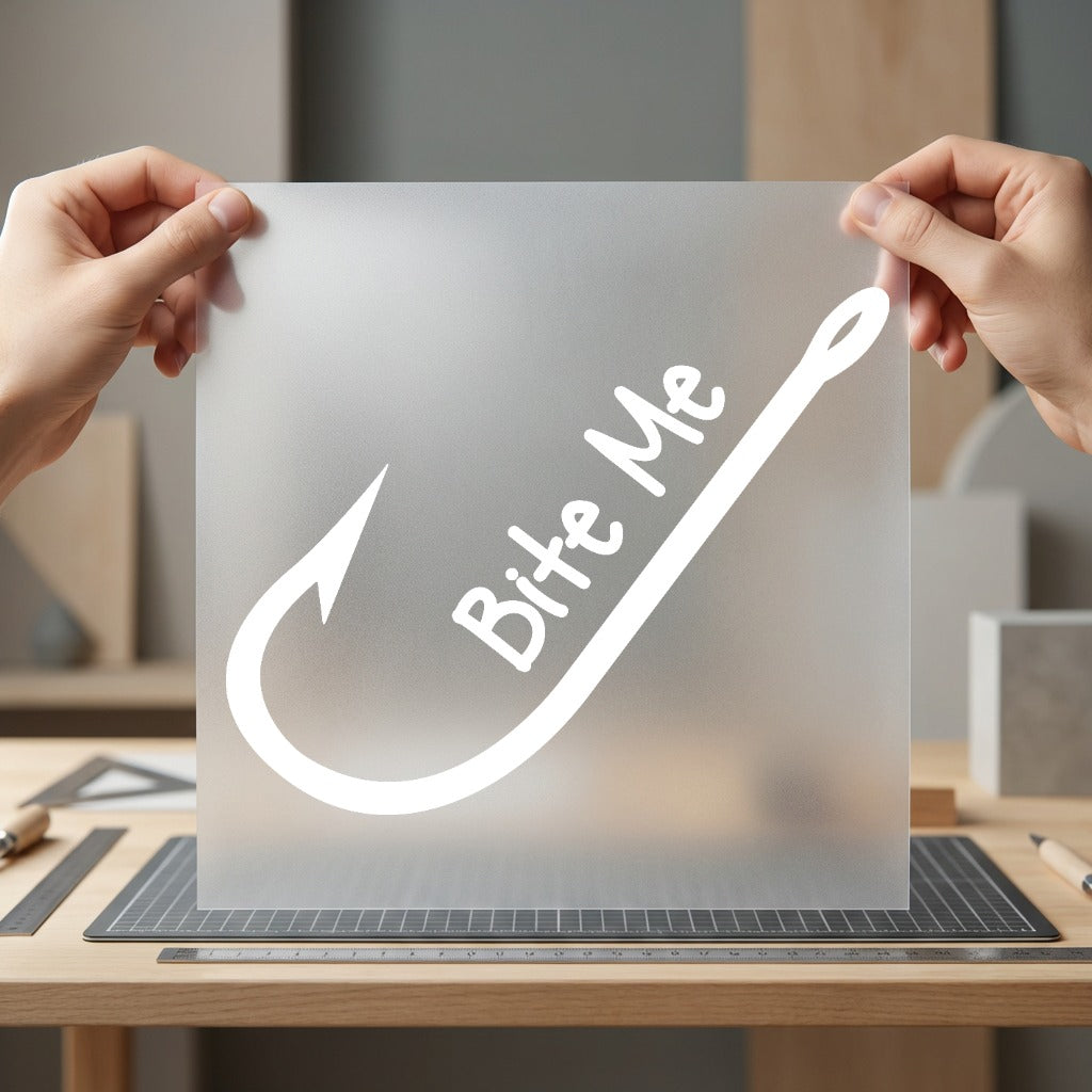 Bite Fishing Hook Humorous Dad Funny Ready to Press DTF Transfer for Dtf