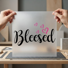 Blessed Hearts Script Font Faith Prayer Ready to Press DTF Transfer for Dtf