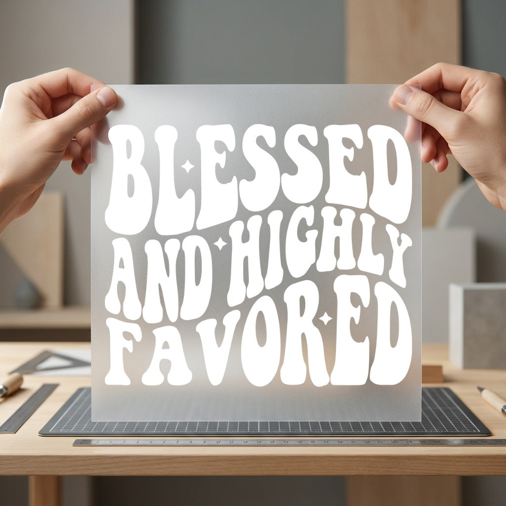 Blessed Highly Favored Retro Faith Blessed Ready to Press DTF Transfer for Dtf