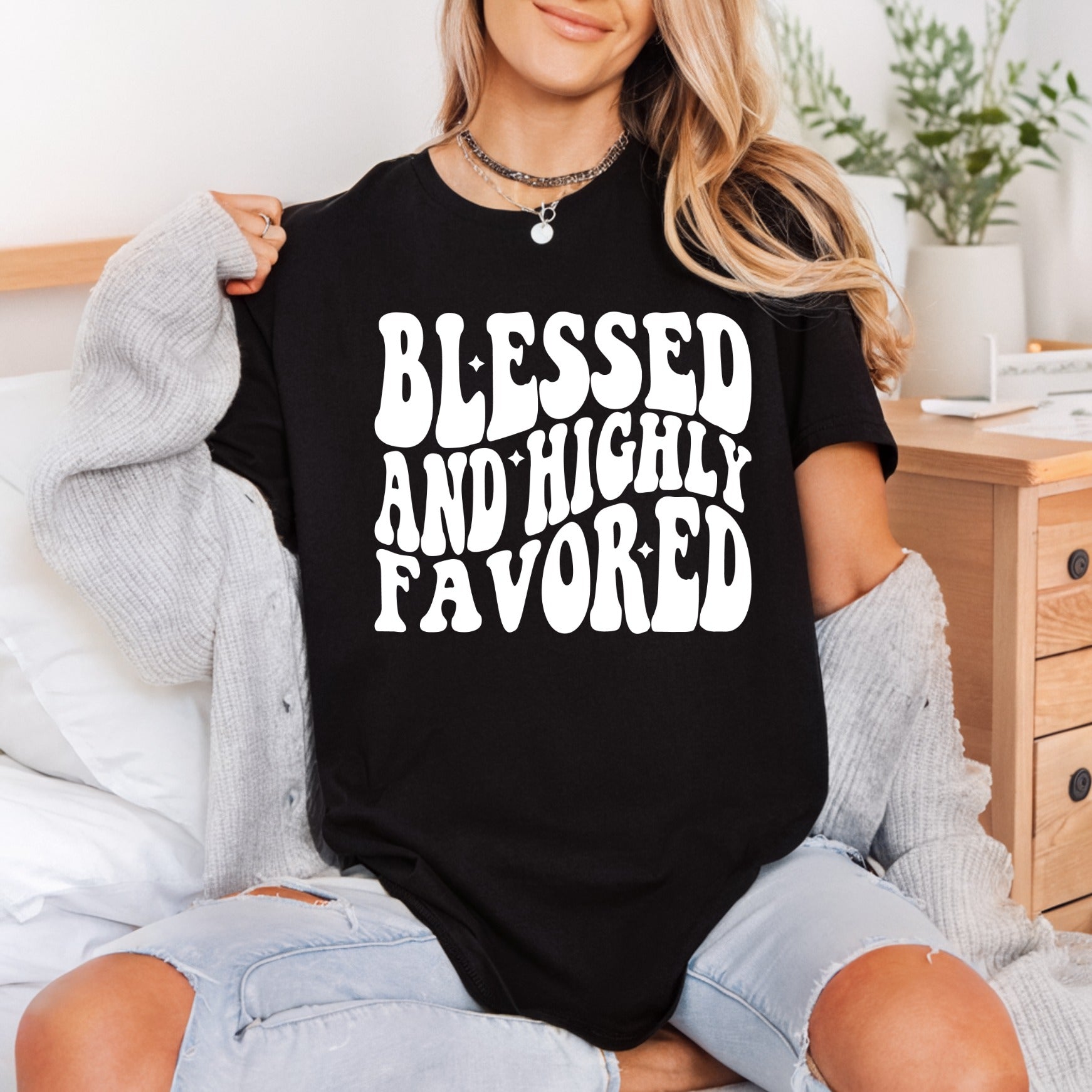 Blessed Highly Favored Retro Faith Blessed Ready to Press DTF Transfer for Dtf