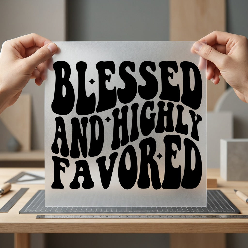 Blessed Highly Favored Retro Faith Blessed Ready to Press DTF Transfer for Dtf