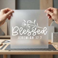 Blessed Jeremiah Floral Script Christian Faith Ready to Press DTF Transfer for Dtf