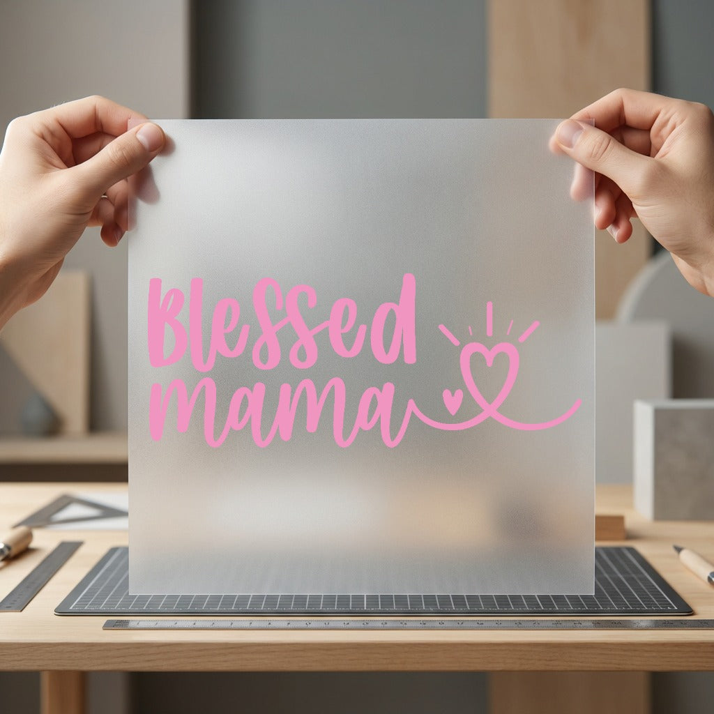 Blessed Mama Pink Script Faith Blessed Ready to Press DTF Transfer for Dtf