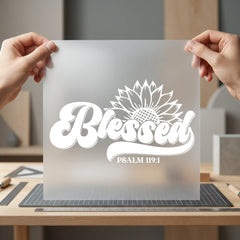 Blessed Sunflower Pslam Retro Christian Faith Ready to Press DTF Transfer for Dtf