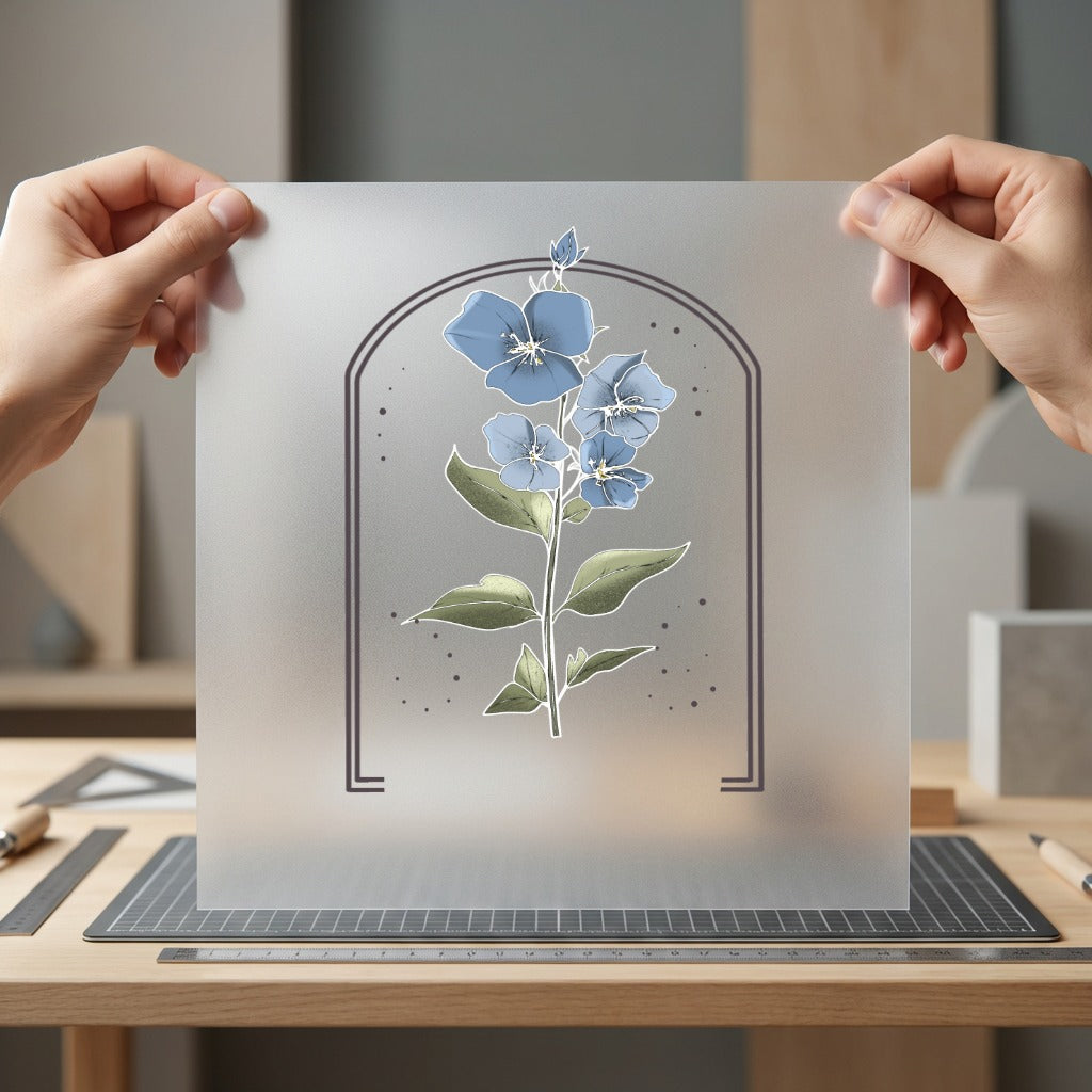 Blue Bellflower Bouquet Botanical Aesthetic Floral Ready to Press DTF Transfer for Dtf