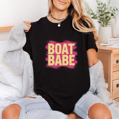 Boat Babe Text Retro Vintage Retro Ready to Press DTF Transfer for Dtf
